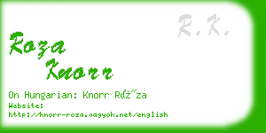 roza knorr business card